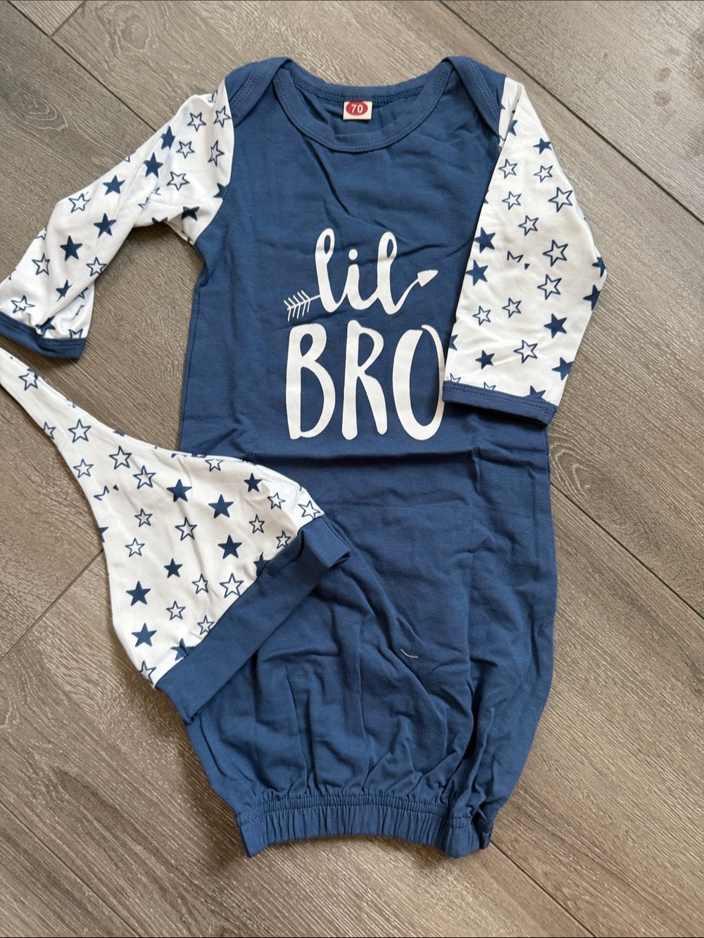 Lil Bro Navy & White Star Infant One-Piece Bodysuit XS209